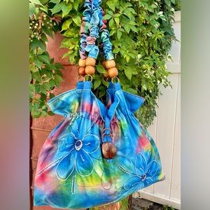 Vibrant watercolor Boho Bag